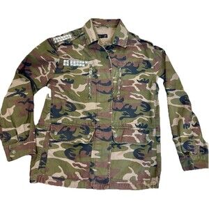 TOPSHOP WOMEN'S CAMO MILITARY STYLE JACKET SIZE 4
